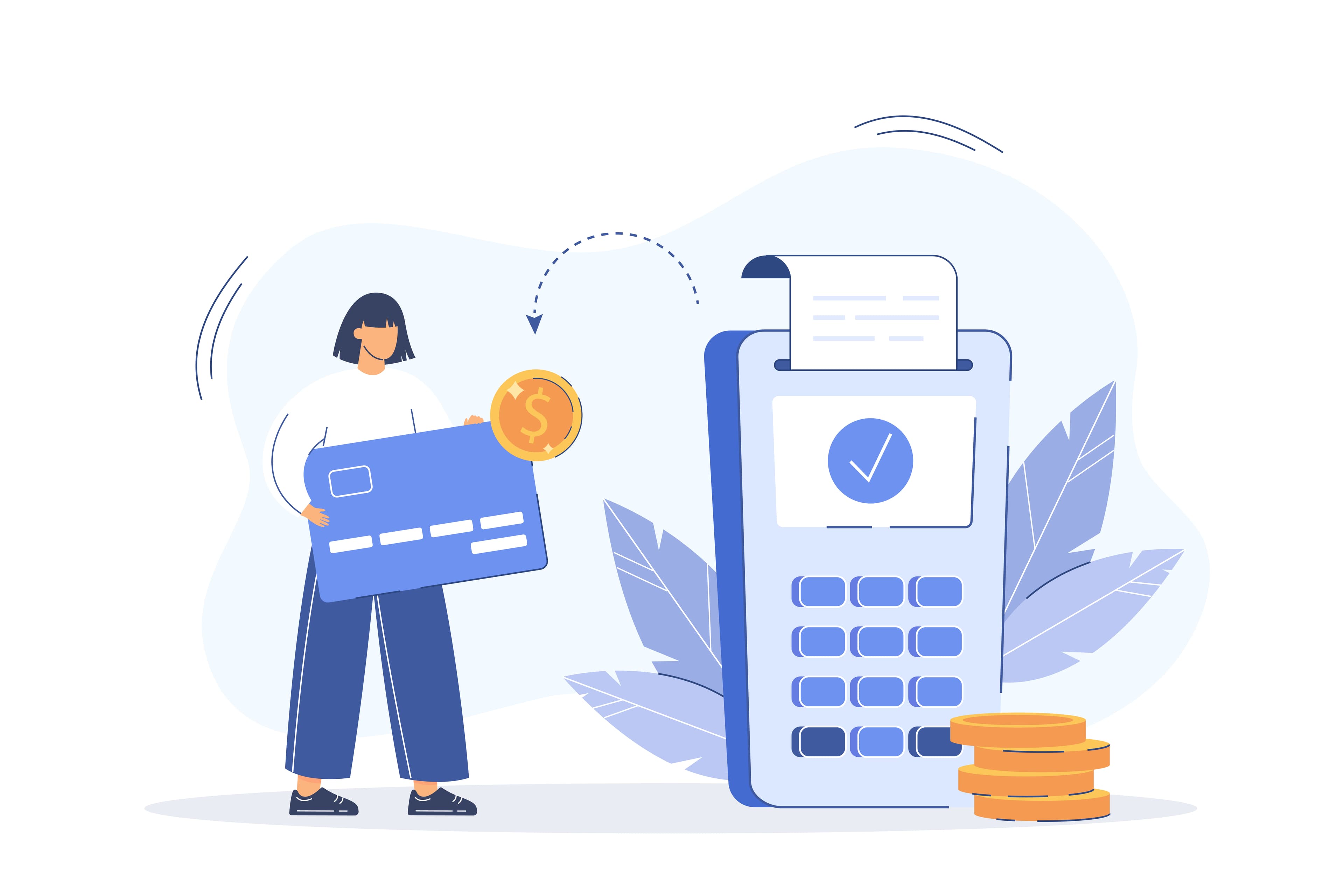 Illustration of digital payment aggregation with mobile payments and merchant transactions.